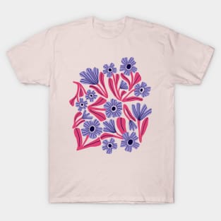 Boho blooms in pink and blue T-Shirt